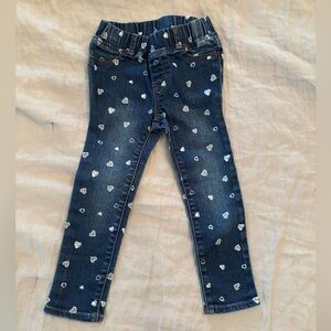 GAP Toddler Blue Jean Jeggings with Heart Pattern